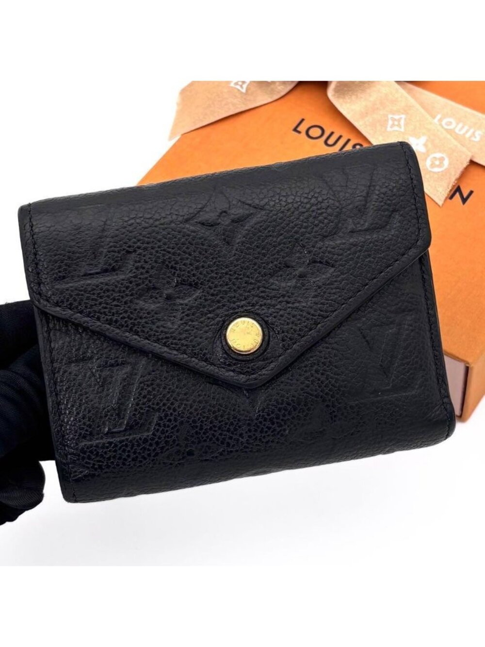 Louis Vuitton Monogram Empreinte Portefeuille Victorine Black Wallet